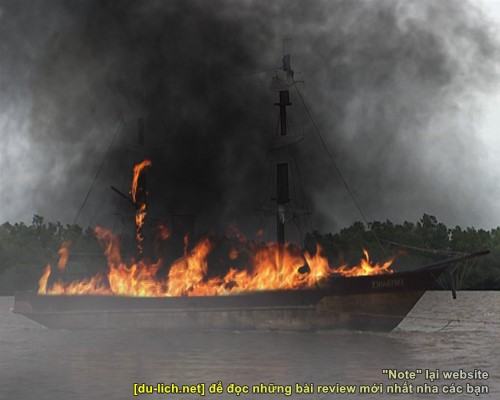 Nguyễn Trung Trực đốt cháy tàu của Pháp trên sông Nhật Tảo
