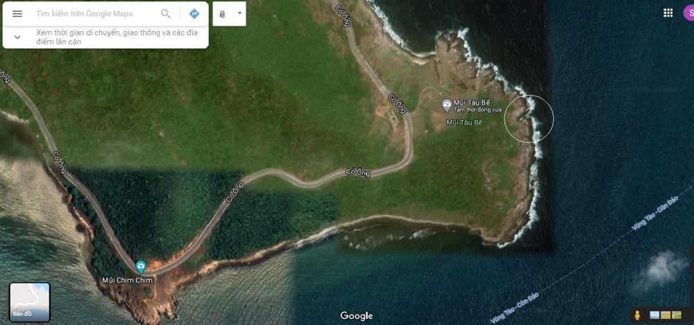 Bản đồ vị trí hồ bơi bí mật ở mũi Tàu Bể Côn Đảo