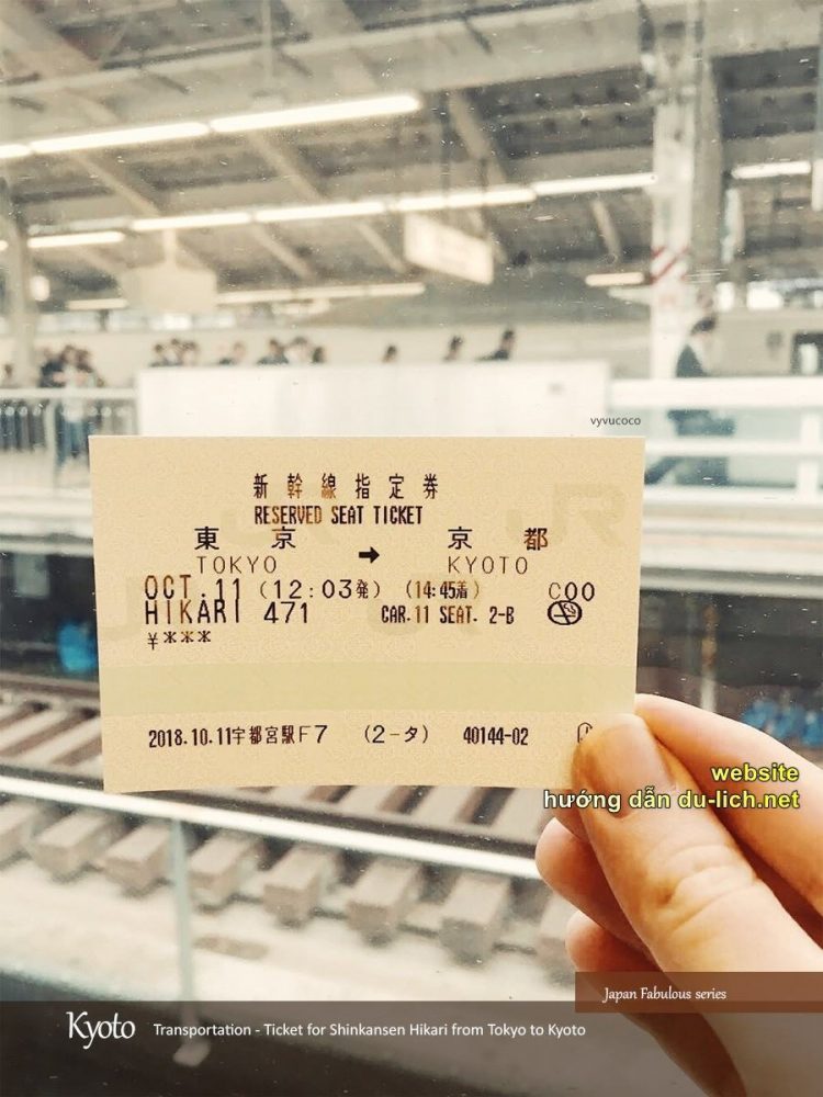 Check in cố đô Kyoto (Nhật Bản) - đây là vé tàu đi tới Kyoto của mình nha